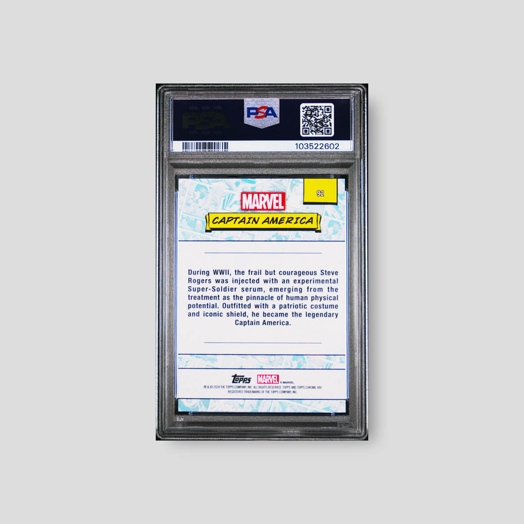 2024 Topps Chrome Marvel Captain America Blue Wave /150 PSA 10