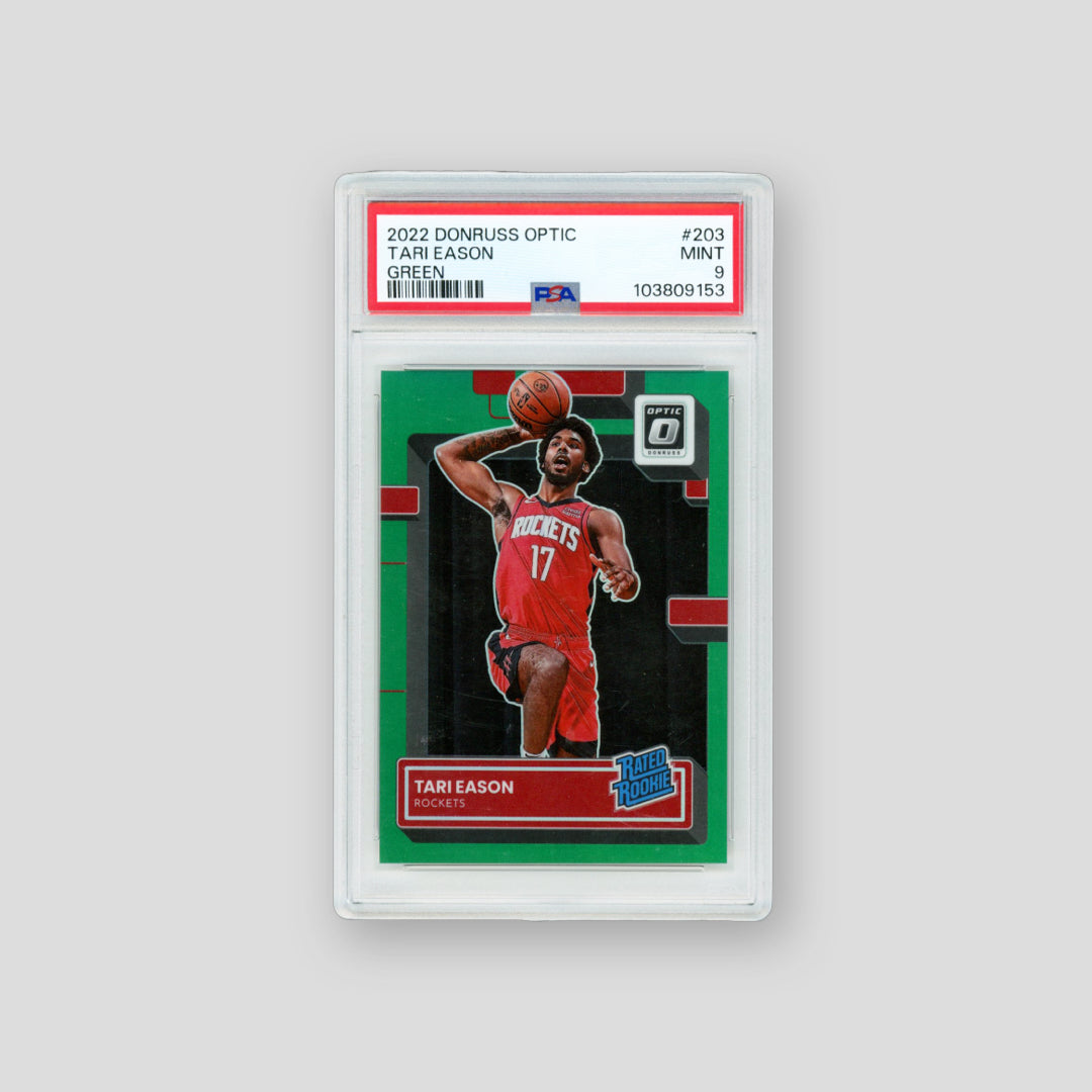 2022 Panini Donruss Optic Basketball Tari Eason Green /5 (PSA 9) - Q's Cards