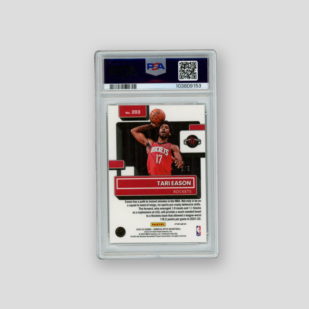 2022 Panini Donruss Optic Basketball Tari Eason Green /5 (PSA 9) - Q's Cards