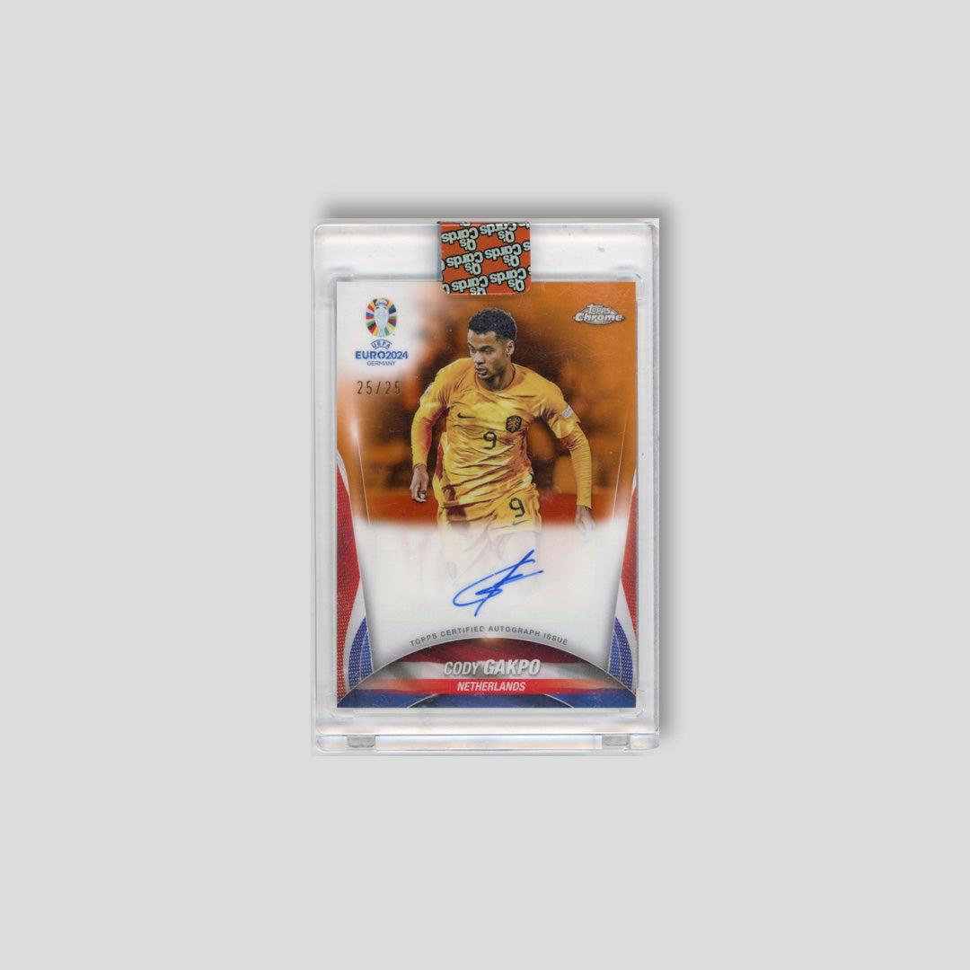 2024 Topps Chrome Euro Cody Gakpo Orange Auto /25 #CA-CG - Q's Cards