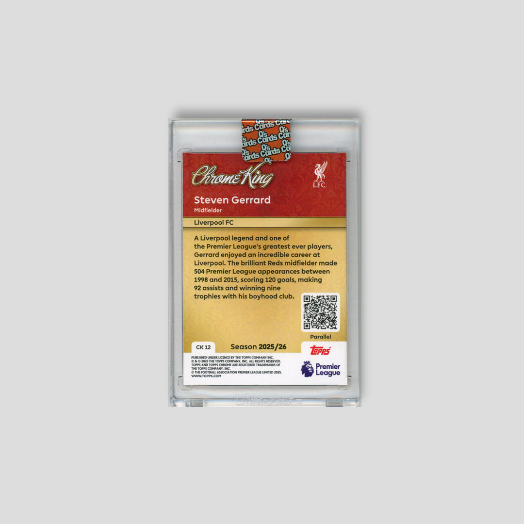 2025-26 Topps Premier League Steven Gerrard Chrome Kings Orange /25 #CK 12 - Q's Cards