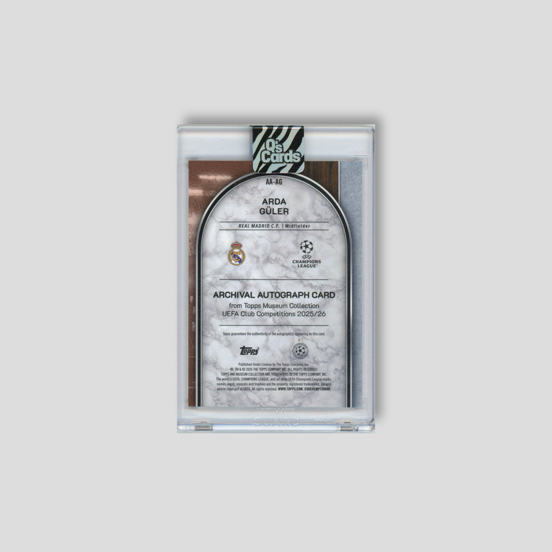 2025-26 Topps Museum UCC Arda Guler Blue Auto /150 #AA-AG - Q's Cards