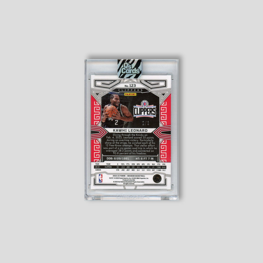 2022-23 Panini Obsidian Kawhi Leonard White Contra /3 #124