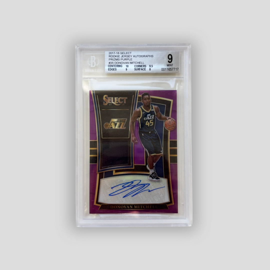 2017-18 Panini Select Donovan Mitchell RJA Purple #/99 AU #RJA-DML BGS 9 - Select