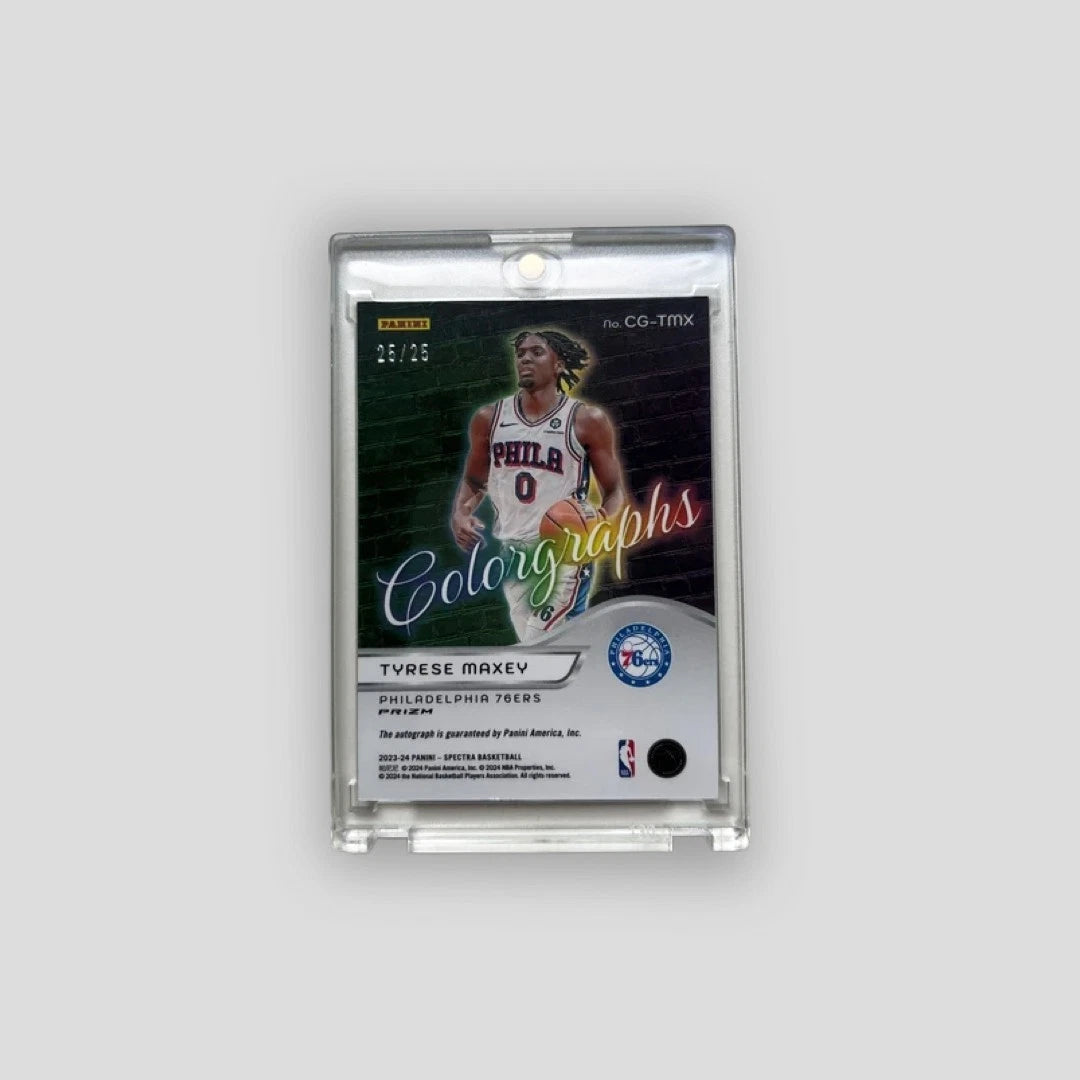 2023-24 Panini Spectra Basketball Tyrese Maxey Colorgraphs Auto /25