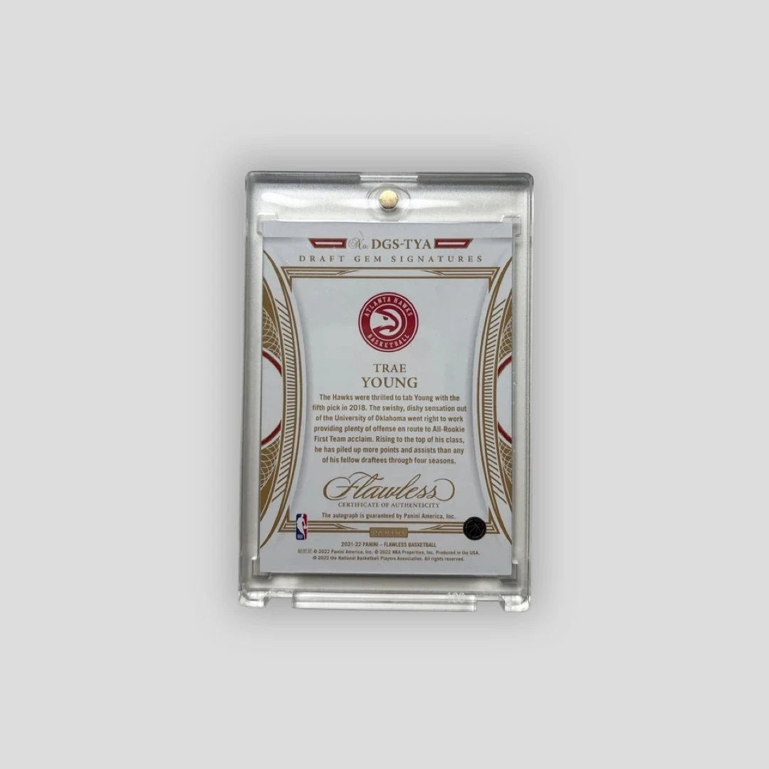 2021-22 Panini Flawless Basketball Trae Young Draft Gem Signatures /25