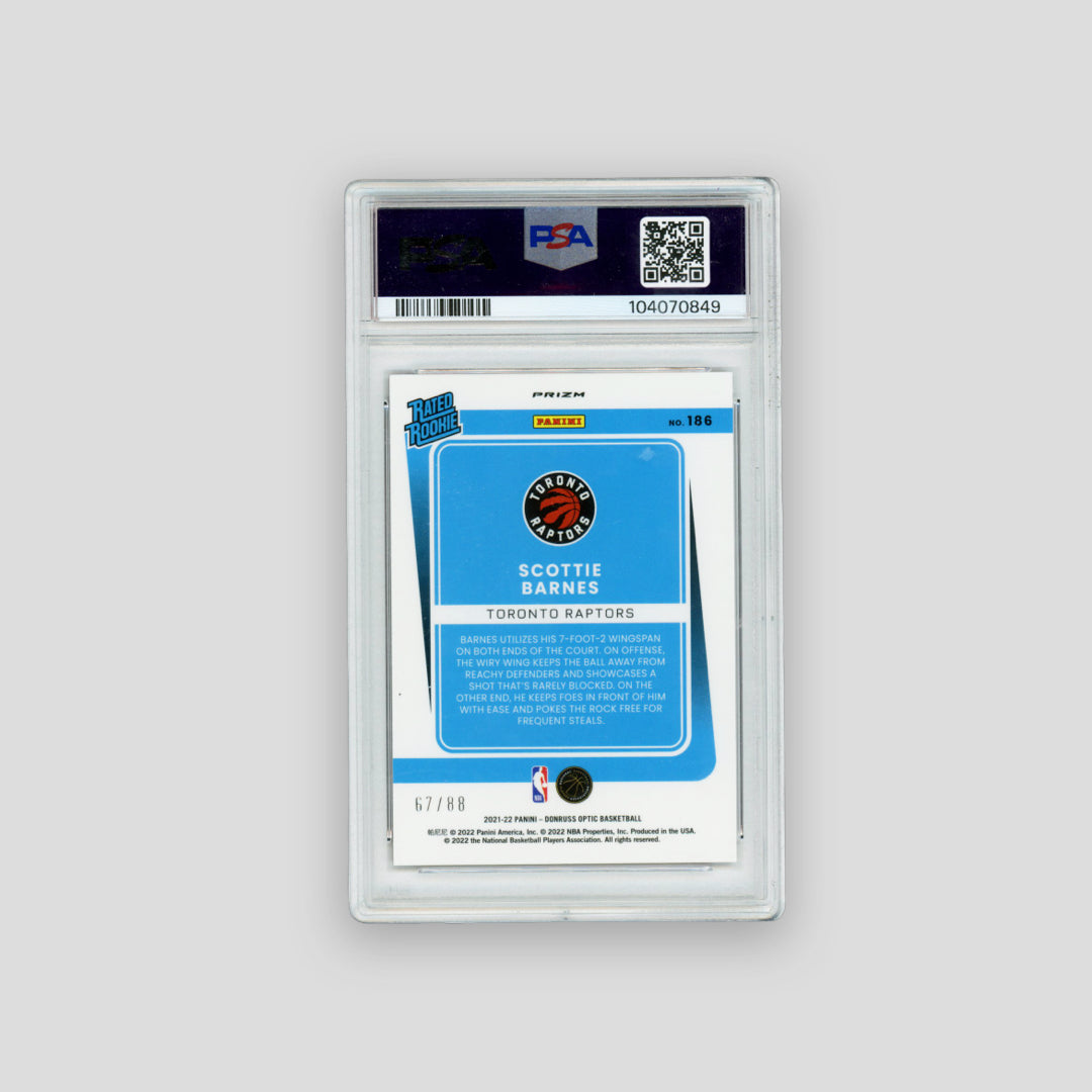 2021 Panini Donruss Optic Scottie Barnes RC Red Choice /88 (PSA 8) - Q's Cards