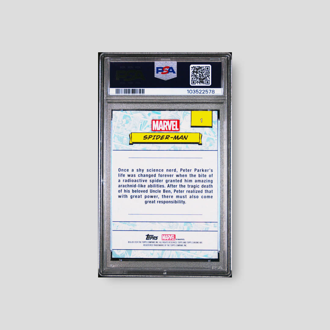 2024 Topps Chrome Marvel Spider-Man /399 PSA 10 - Q's Cards