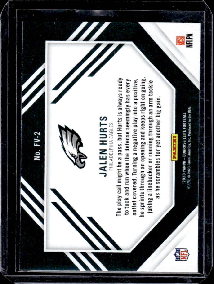 2023 Donruss Elite Jalen Hurts Field Vision Green #FV-2