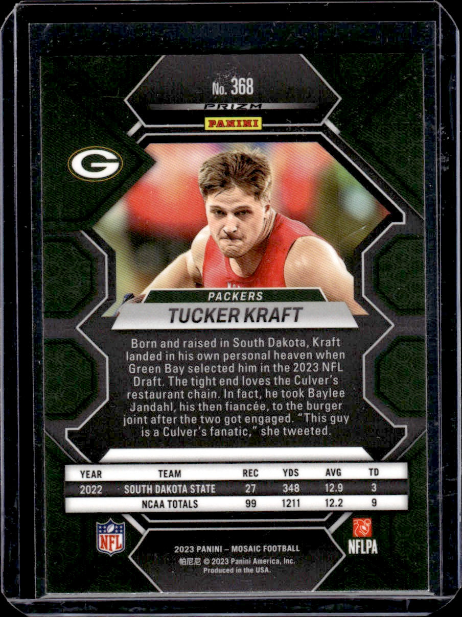 2023 Panini Mosaic Tucker Kraft Green Mosaic RC #368
