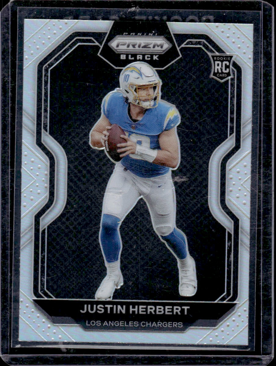 2020 Panini Chronicles Justin Herbert Prizm Black Silver #PB-3
