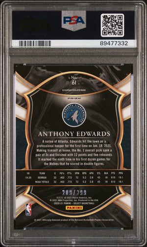 2020 Panini Select Anthony Edwards Light Blue Prizm #61 PSA