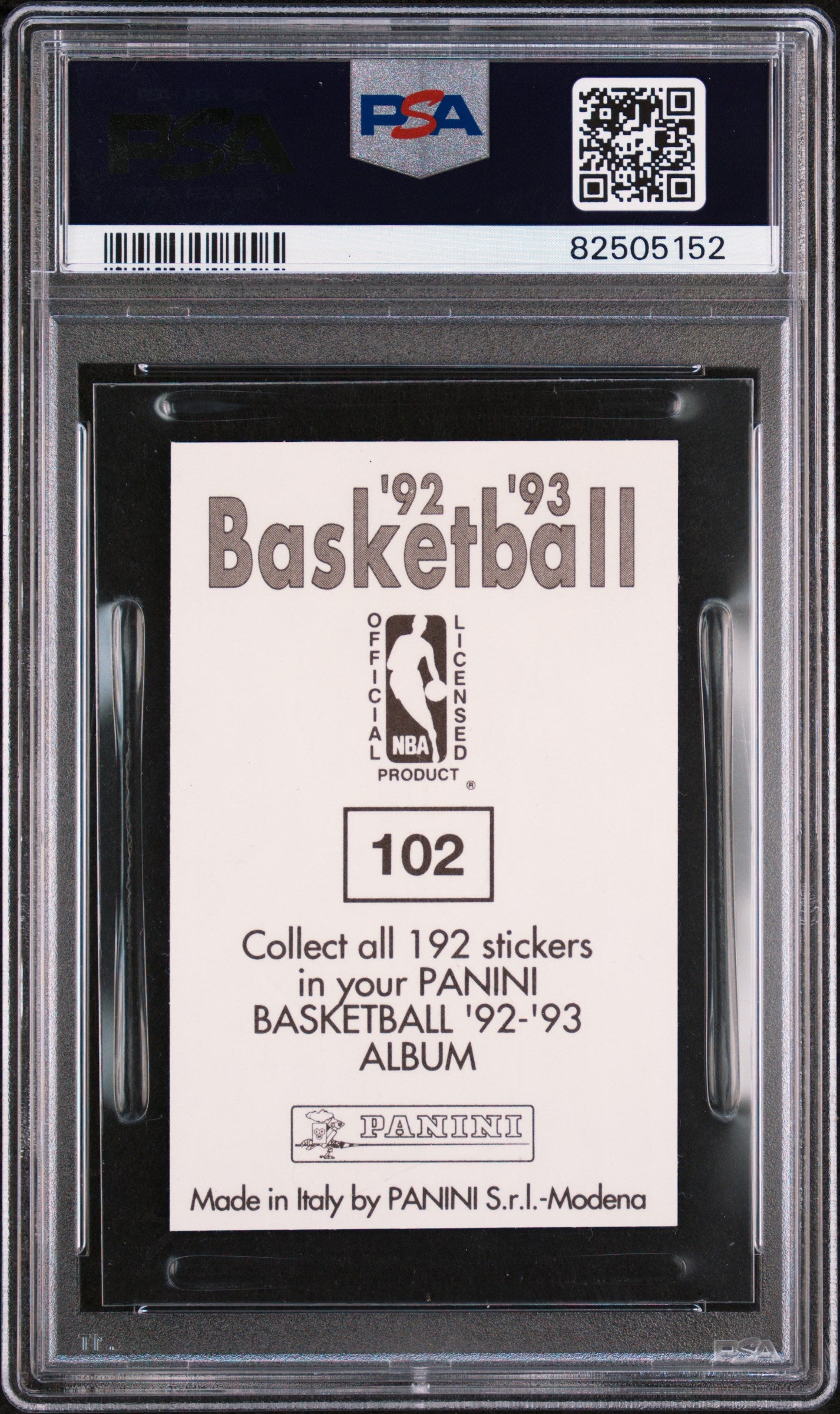 1992 Panini Sticker Michael Jordan Foil #102 PSA