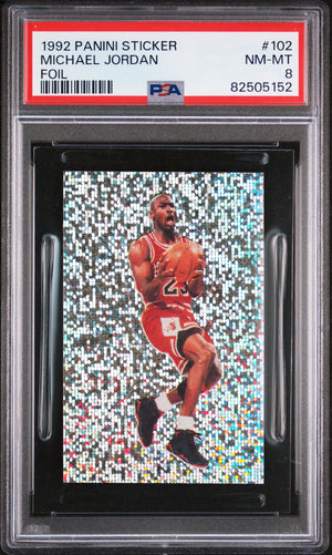 1992 Panini Sticker Michael Jordan Foil #102 PSA