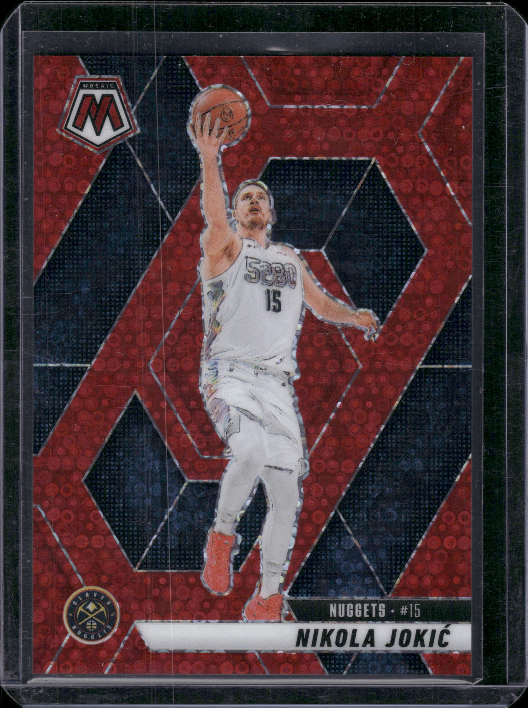 2024-25 Panini Mosaic Nikola Jokic Fast Break Red Mosaic #/99 #117
