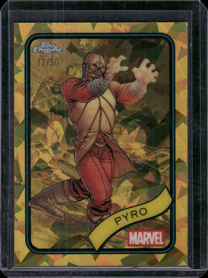 2025 Topps Chrome Sapphire Edition Marvel Pyro Gold Sapphire /50 #66