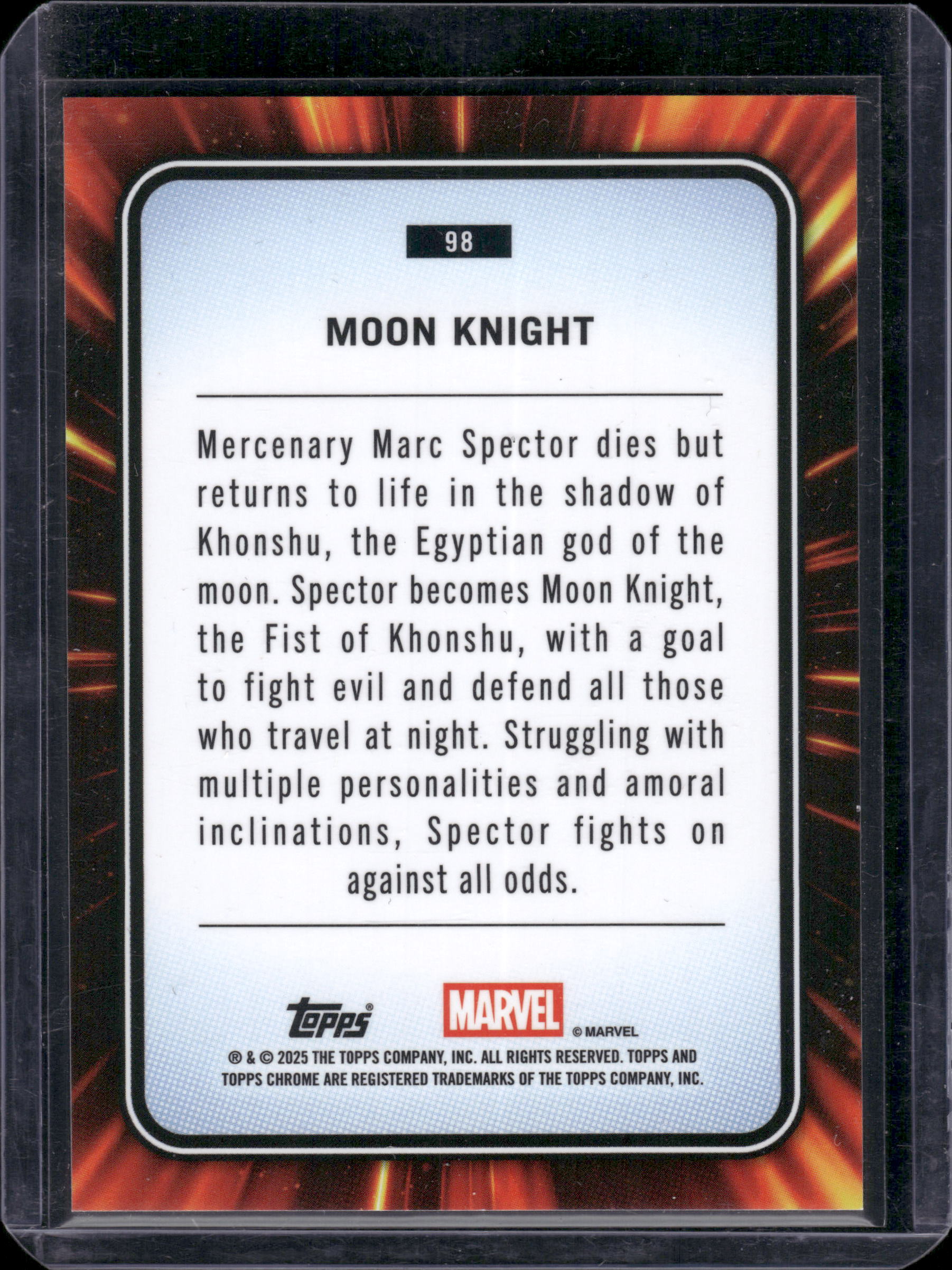 2025 Topps Chrome Marvel Moon Knight Spider Web /399 #98