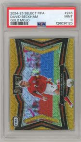 2024-25 Panini Select FIFA David Beckham Gold Mojo PSA9 #246