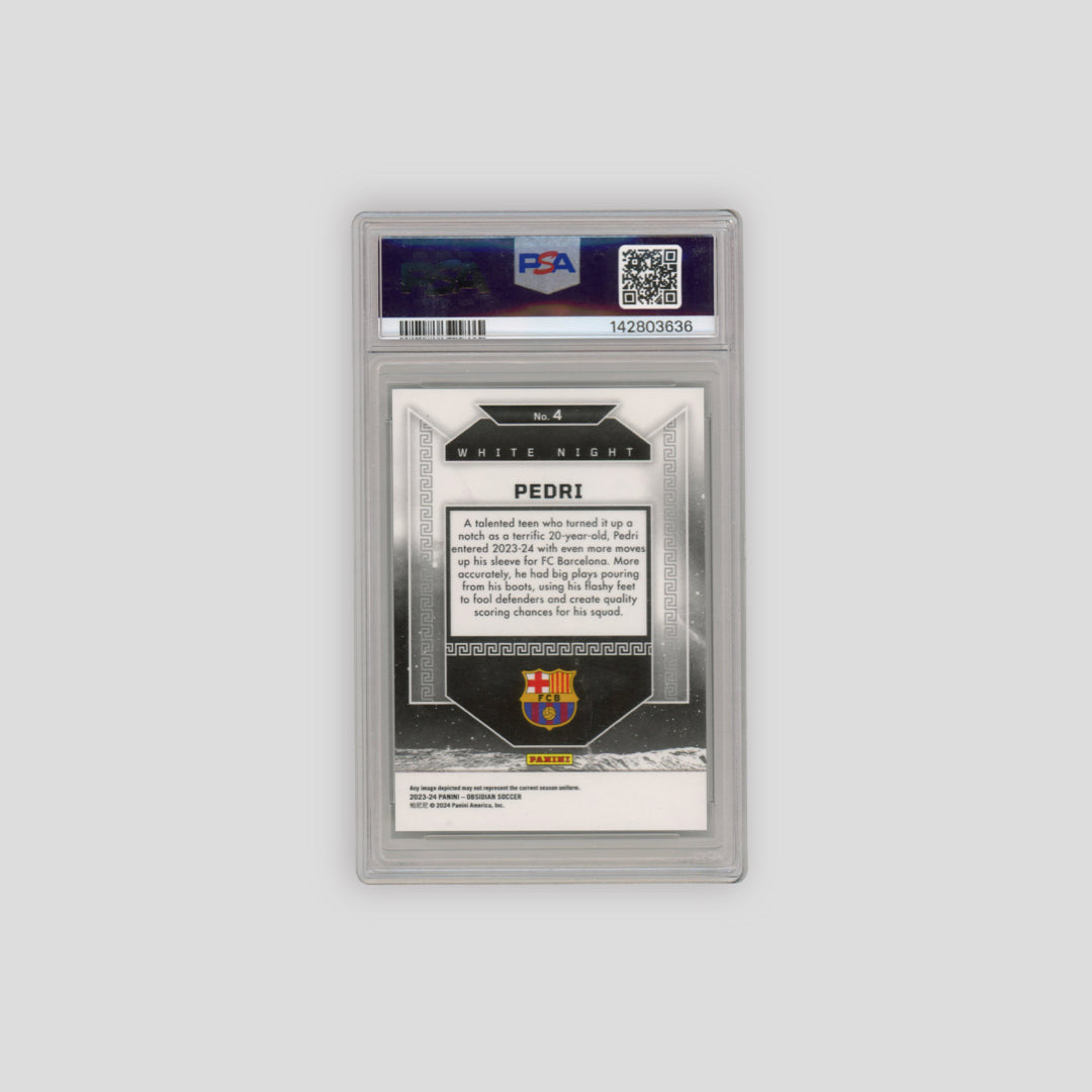 2023-24 Panini Obsidian White Night Pedri #4 (PSA 10)