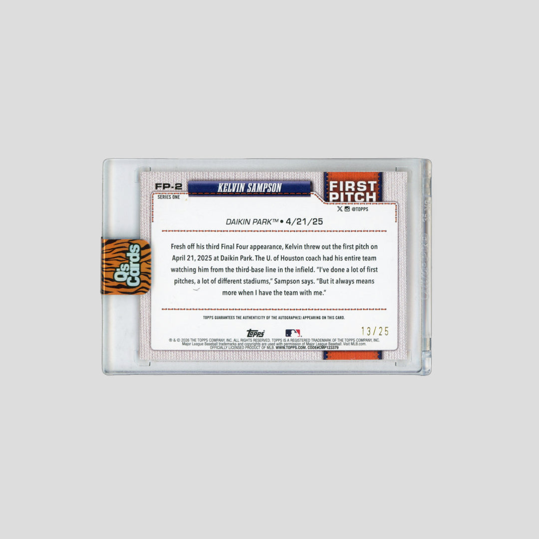 2026 Topps Series 1 Baseball First Pitch Autographs Kelvin Sampson /25 - Q's Cards
