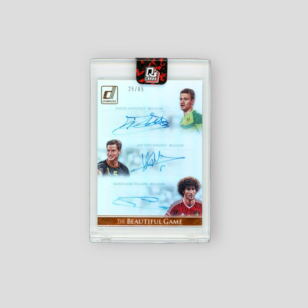 2015 Panini Donruss Mignolet / Vertonghen / Fellaini The Beautiful Game Triple Auto /65 - Q's Cards