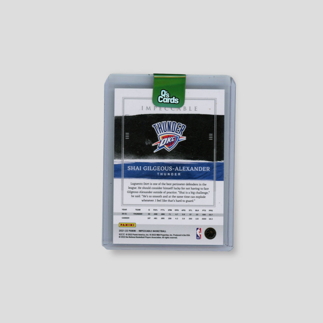 2021-22 Panini Impeccable Shai Gilgeous-Alexander /35 - Q's Cards