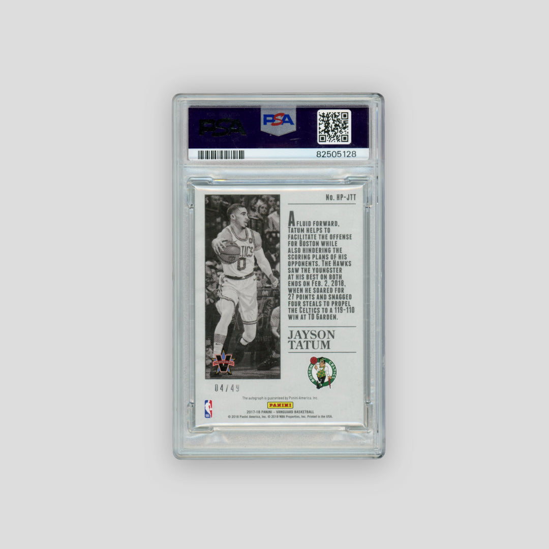 2017-18 Panini Vanguard Jayson Tatum Hot Press Auto Purple RC (PSA 9) - Q's Cards