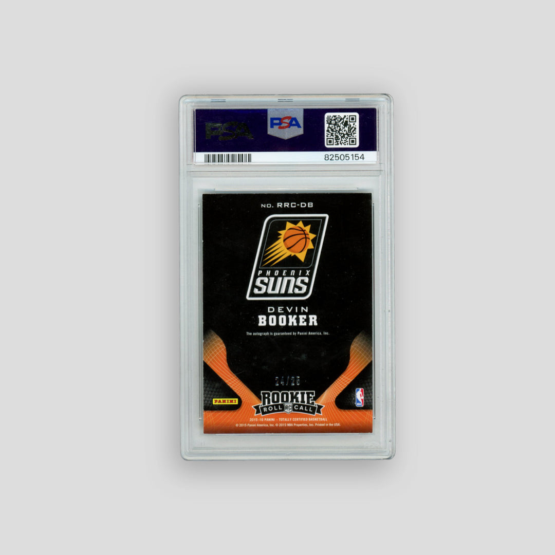 2015-16 Panini Totally Certified Devin Booker Rookie Roll Call RC Camo (PSA 9) - Q's Cards
