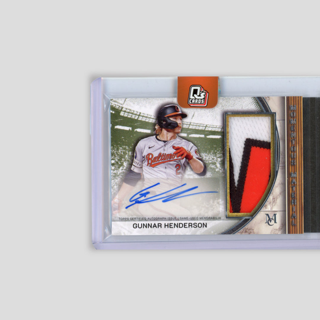 2025 Topps Museum Baseball Jackson Holiday / Gunnar Henderson Momentous Material Dual Jumbo Patch Auto - Q's Cards