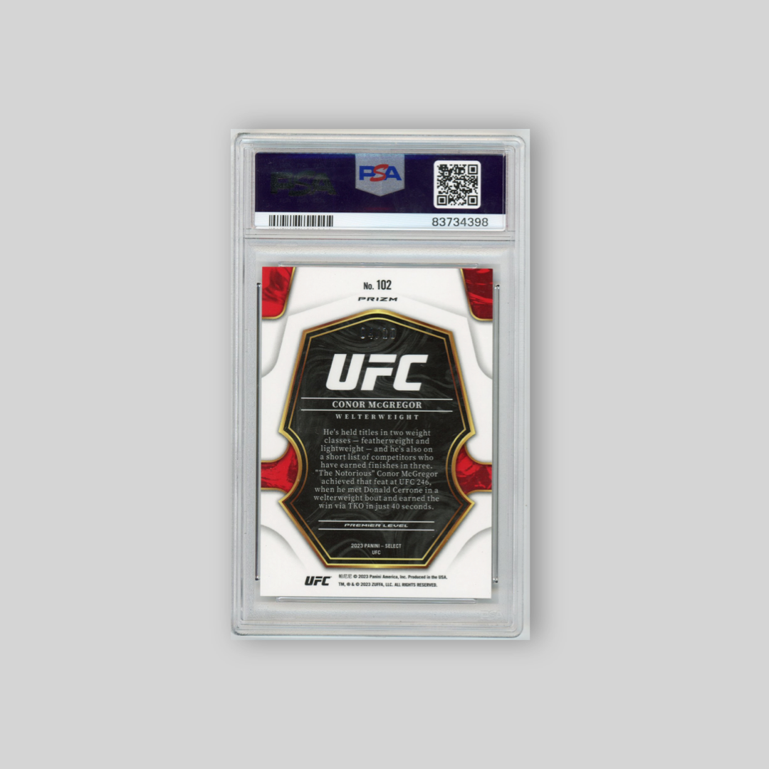 2023 Panini Select UFC Connor McGregor Gold Disco /10 #102 (PSA 10)