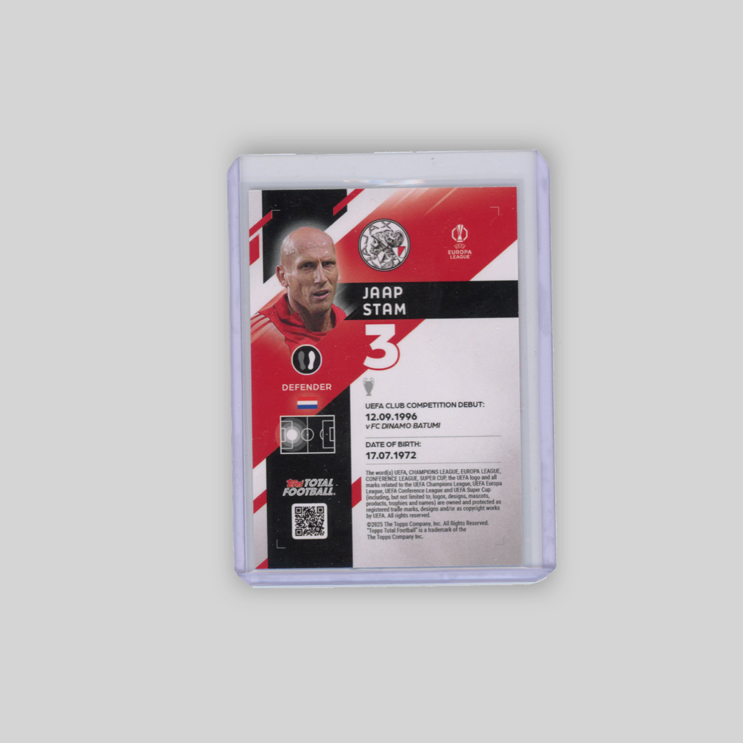 2025 Topps Total Football Jaap Stam On Card Auto /99 #188
