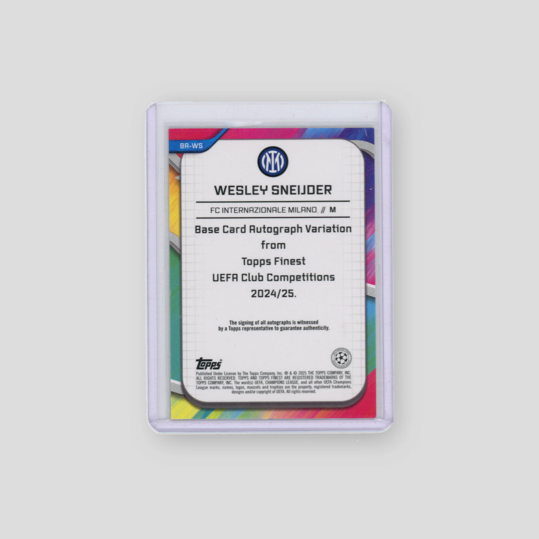 2024-25 Topps Finest UCC Auto Wesley Sneijder Gold /50 #BA-WS - Q's Cards