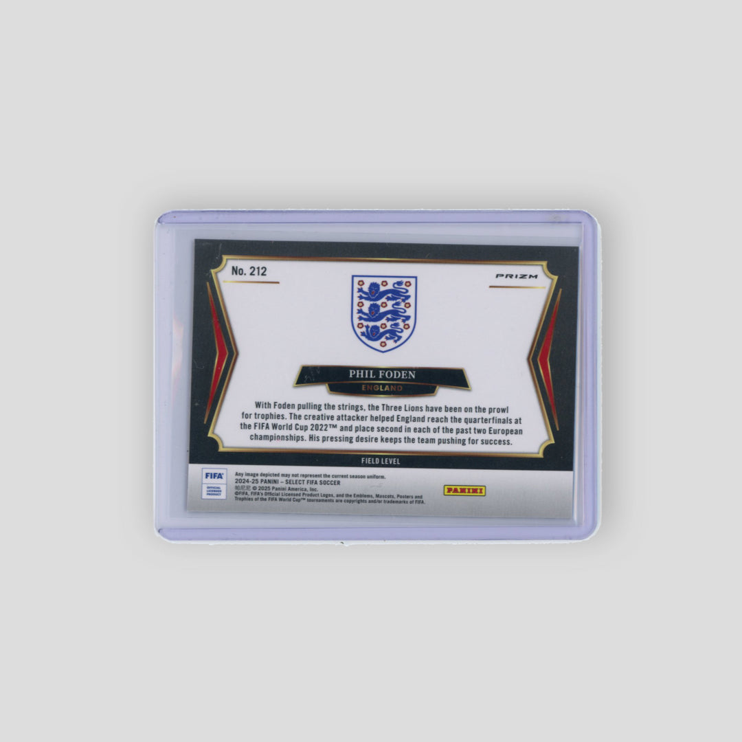 2024-25 Panini Select Zebra Prizm Phil Foden Field Level #212 - Q's Cards