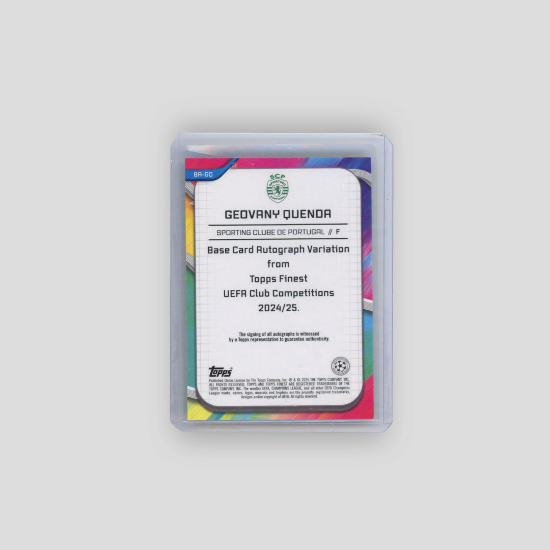 2024-25 Topps Finest UCC Geovany Quenda Purple Auto /125 #BA-GQ - Q's Cards