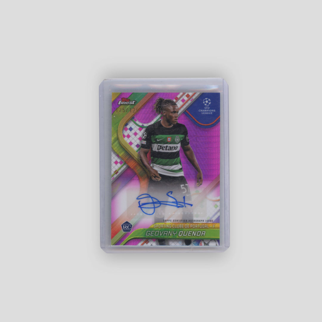2024-25 Topps Finest UCC Geovany Quenda Purple Auto /125 #BA-GQ - Q's Cards