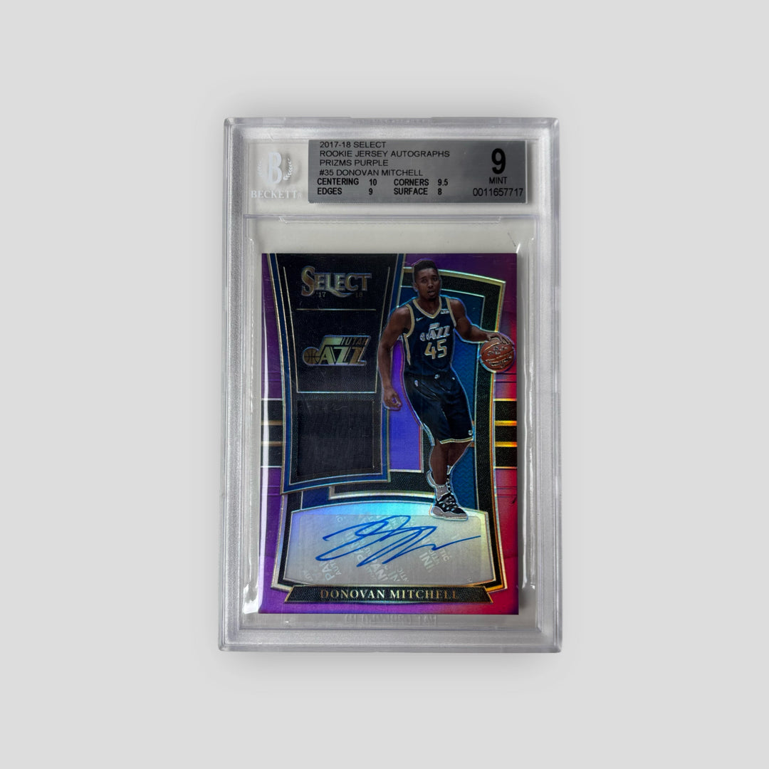 2017-18 Panini Select Donovan Mitchell Rookie Jersey Autographs /99 (BGS 9)