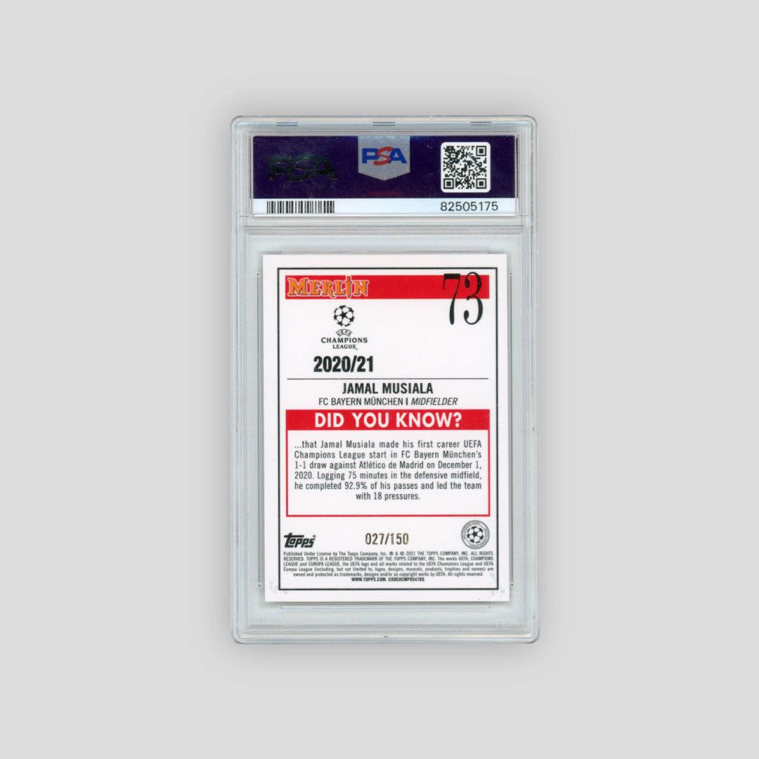 2020 Merlin Crome UCL Jamal Musiala Speckle Refractor PSA 9 #73