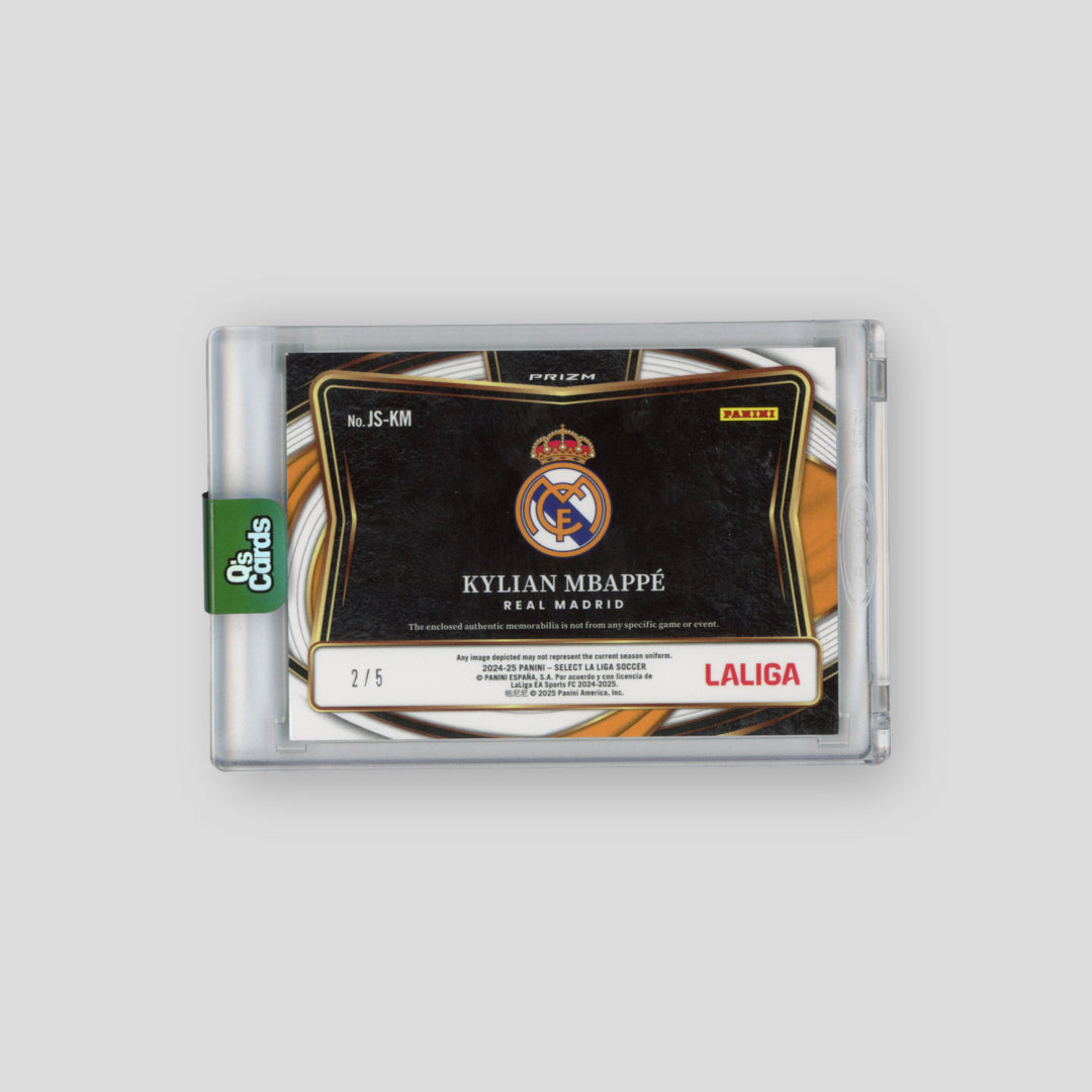 2024-25 Panini Select La Liga Kylian Mbappe Green Relic /5 #JS-KM - Q's Cards