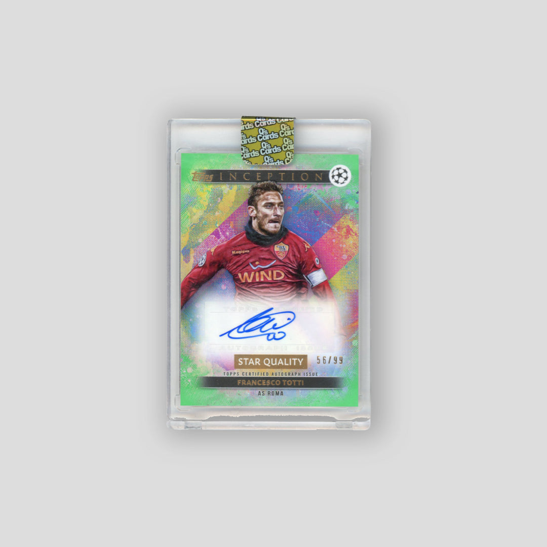 2024-25 Topps Inception UCC Francesco Totti Green Auto /99 #SQA-FT - Q's Cards