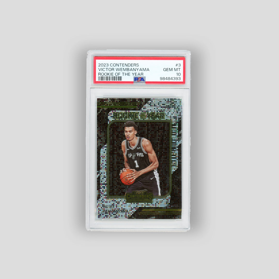 2023-24 Panini Contenders Rookie Of The Year Victor Wembanyama #3 (PSA 10) - Q's Cards