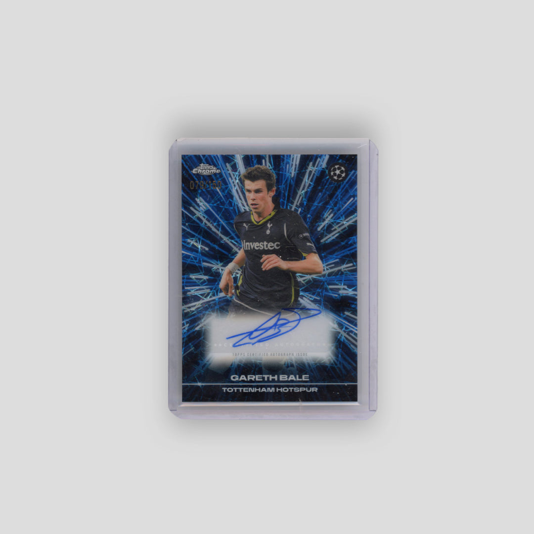2025-26 Topps Chrome UCC Gareth Bale Blue Blacklazer Auto /150 #BLA-GB