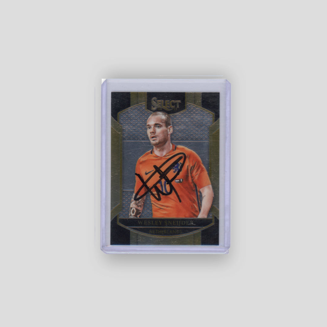 2016-17 Panini Select Soccer Wesley Sneijder On Card Auto Base #41