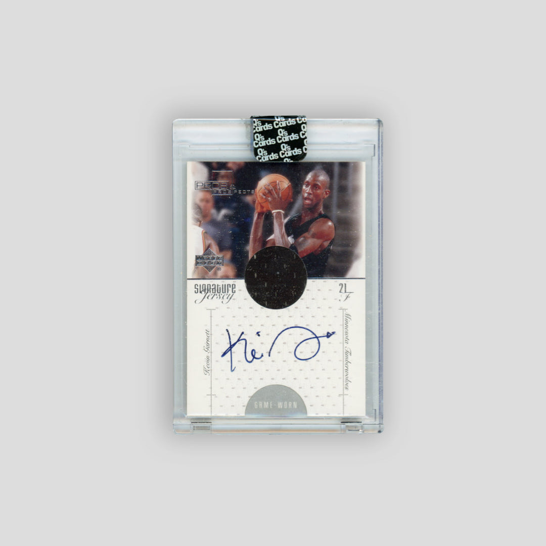 2000-01 Upper Deck Pros & Prospects Signature Jersey Kevin Garnett #KG - Q's Cards