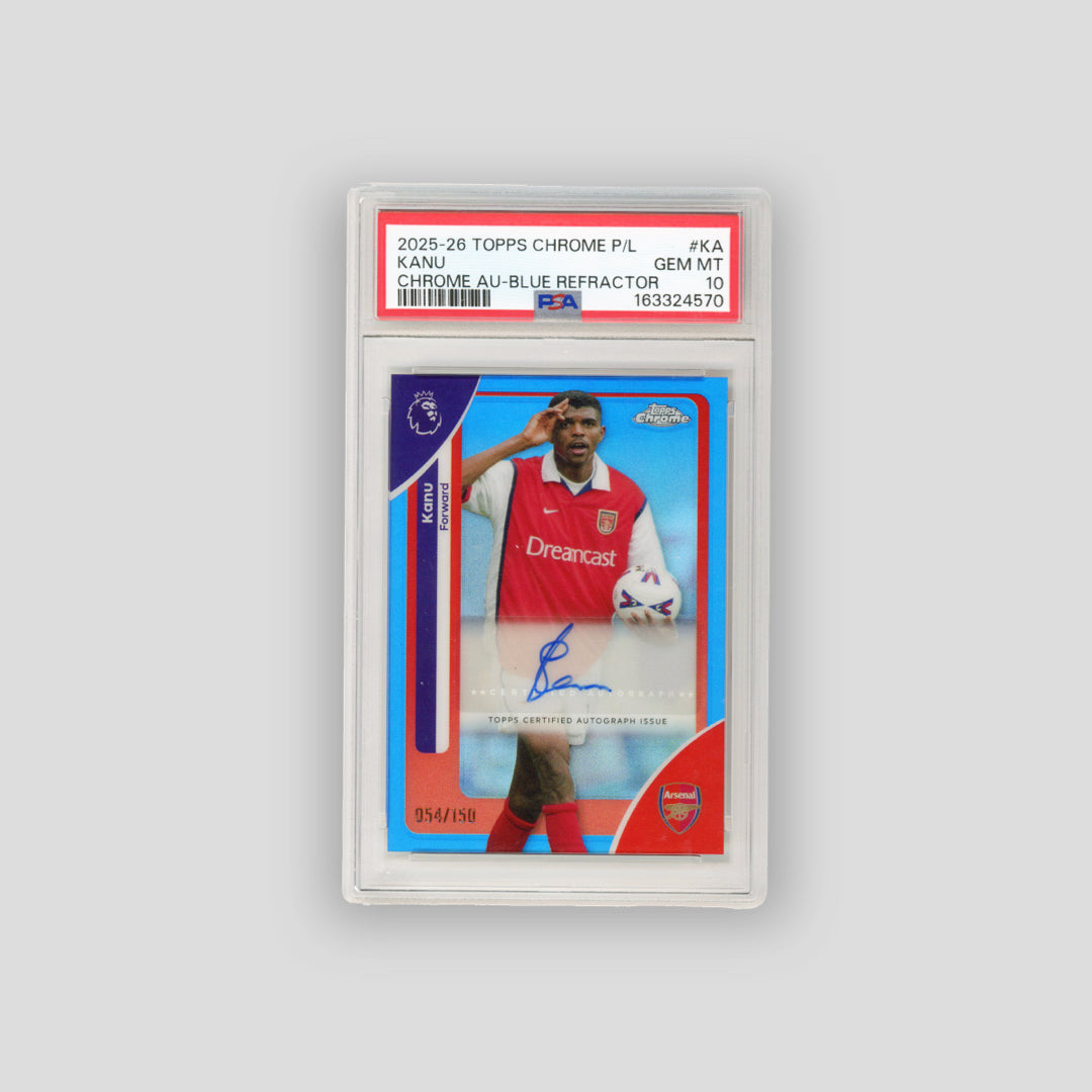 2025-26 Topps Chrome PL Kanu Auto Blue Refractor /150 #KA (PSA10) - Consigment