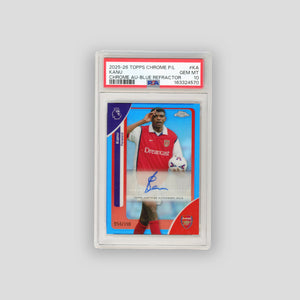 2025-26 Topps Chrome PL Kanu Auto Blue Refractor /150 #KA (PSA10)