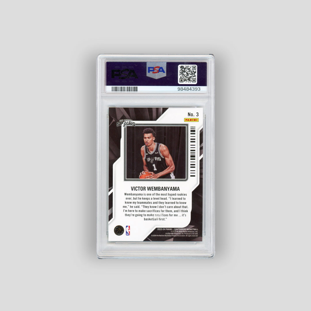 2023-24 Panini Contenders Rookie Of The Year Victor Wembanyama #3 (PSA 10) - Q's Cards