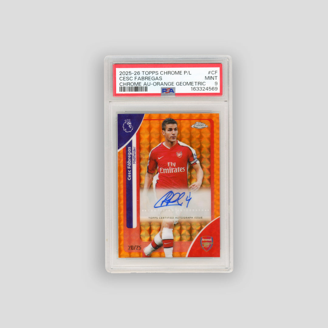 2025-26 Topps Chrome PRL Cesc Fabregas Auto Orange Geometric /25 #CF (PSA9) - Consigment