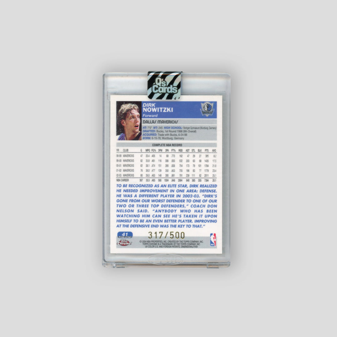 2003-04 Topps Chrome Dirk Nowitzki Black Refractor /500 #41 - Q's Cards