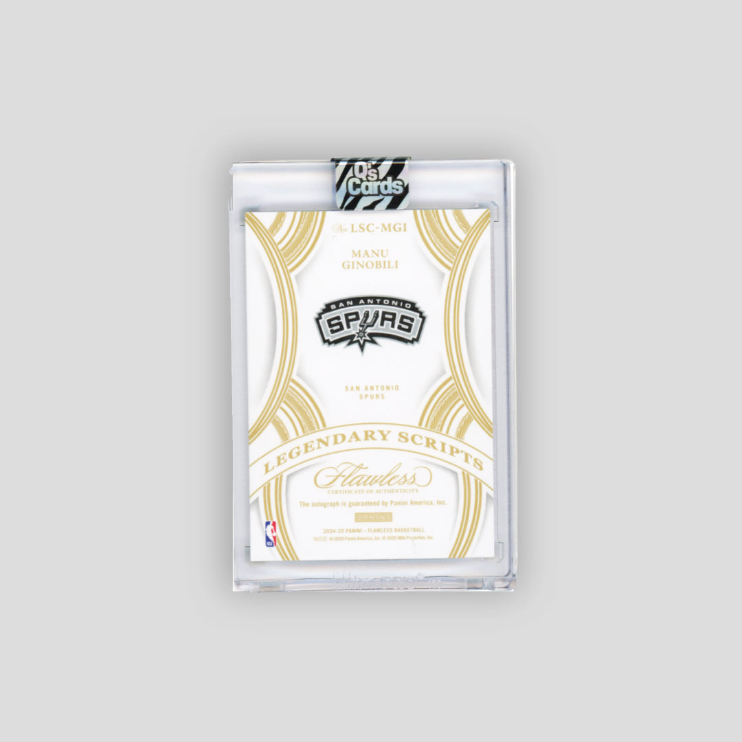 2024-25 Panini Flawless Legendary Scripts Manu Ginobili Silver /25 #LSC-MGO - Q's Cards