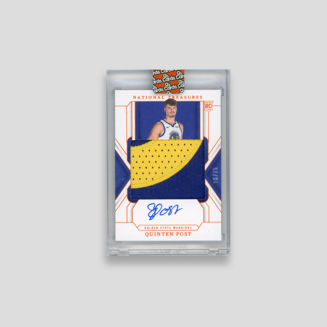 2024-25 Panini National Treasures Quinten Post Patch Auto Orange /75 RC #147